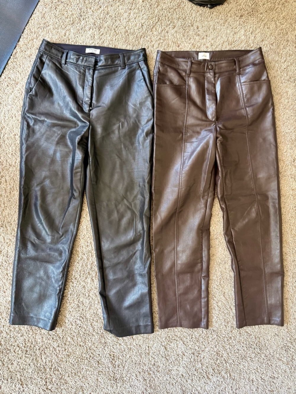Wilfred Brown Faux Leather Straight-Leg Pants - Picture 4 of 4